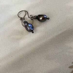 Wire Wrapped Pearl Earrings